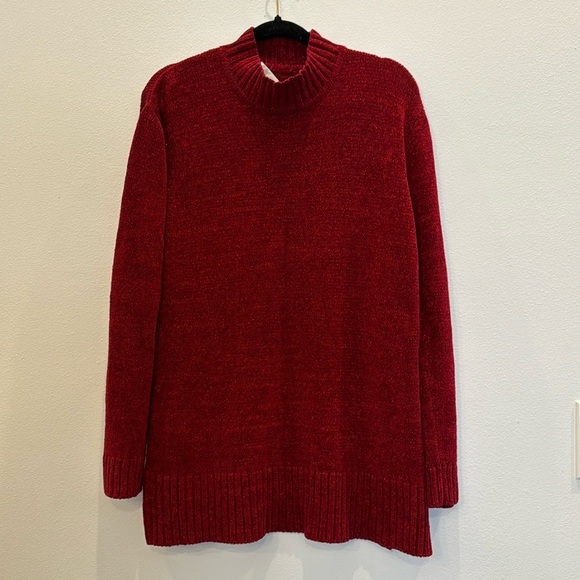 Isabella Rodriguez Red Silk Sweater Size Large - Picture 1 of 9